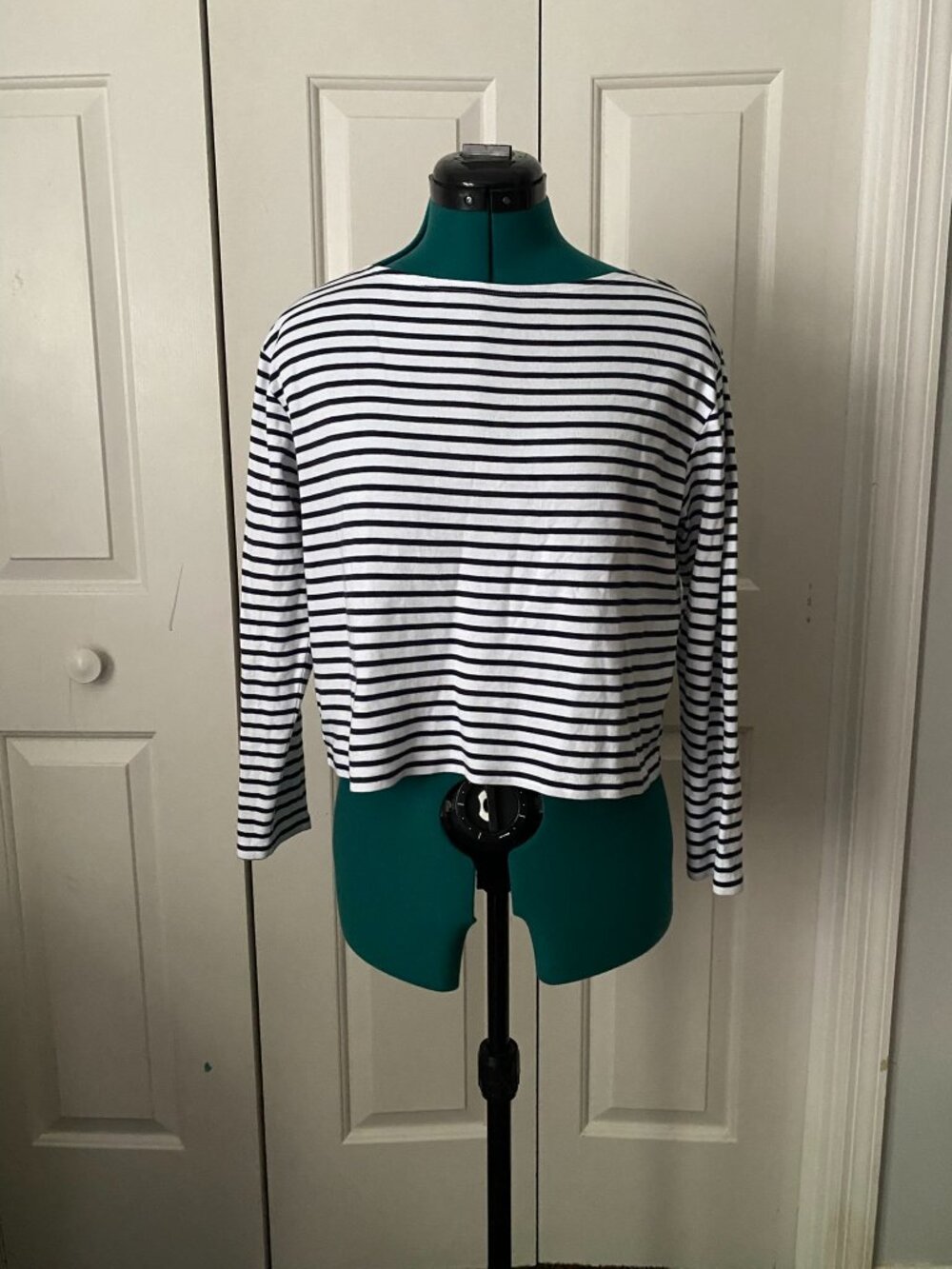 Theory Cotton Stripped Cropped Top